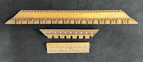 R.M.S. OLYMPIC: First-Class birch/satinwood carved acanthus and egg and tongue sections. 19ins. 8½