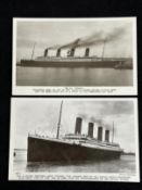 R.M.S. TITANIC: Beagles post-disaster postcard showing Titanic leaving Southampton and a Hurst