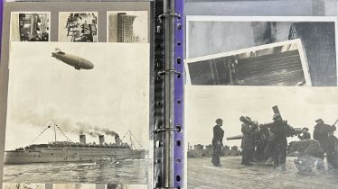 OCEAN LINER: Archive collection of photographs relating to Queen Mary mostly showing her exterior
