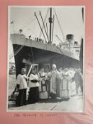 OCEAN LINER: Private collection of post-war photographs of Southampton docks, some reprints, plus