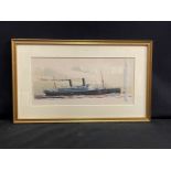 MARITIME: 20th Century English School S.S. Goblonz. Watercolour signed by Laurence Dunn. 13ins. x