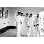 WHITE STAR LINE: Rare original photograph of Titanic officers Charles Herbert Lightoller and