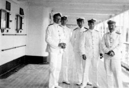 WHITE STAR LINE: Rare original photograph of Titanic officers Charles Herbert Lightoller and