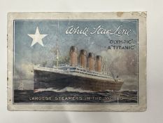 R.M.S. TITANIC: Rare 16-page original promotional brochure showing illustrations of First and