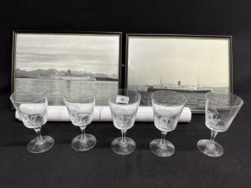 OCEAN LINER: S.S. Rotterdam 1984 World Cruise crystal goblets. Plus Andes Rigging Plan (6ft long)