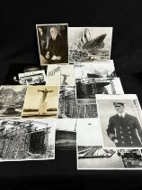 R.M.S TITANIC: Collection of fourteen Titanic related Press photographs dating from the 1980s to