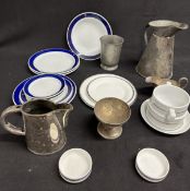 OCEAN LINER: Mixed group of plated ware and ceramics including Cunard, Canberra, P&O and Union