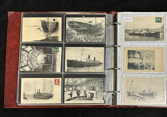OCEAN LINER: Superb album of several hundred liner related cards including Mauretania, Lusitania, - Image 2 of 5