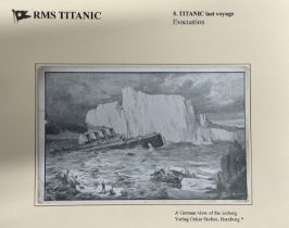 R.M.S. TITANIC: Rare German postcard showing an interpretation of the collision with the iceberg