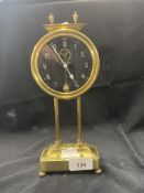 1920s Watson - Keeless brass gravity clocks, 8 day movement with gravity escapement and compound