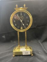 1920s Watson - Keeless brass gravity clocks, 8 day movement with gravity escapement and compound