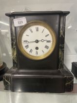 19th cent. Slate and marble 8 day mantel clock. 9½ins.