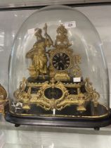 19th cent. French Ormolu clock, gilded female figurine on slate and gilt base, Jacques Frère