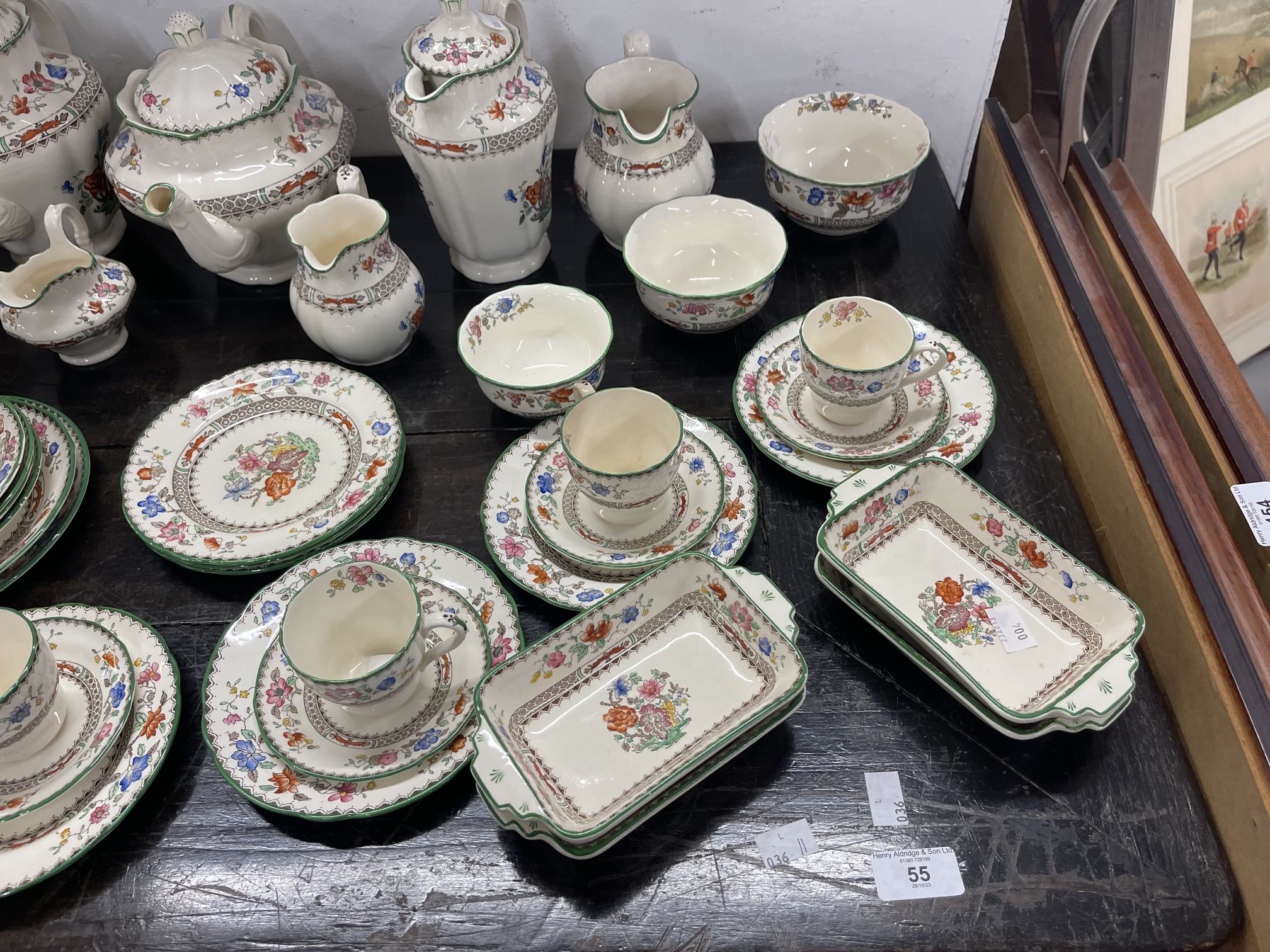 Copeland Spode 'Chinese Rose' tea service comprising plates (6½ins) x 13, coffee cups x 10, - Image 2 of 4