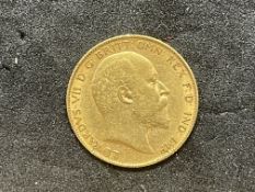Coins:1905 Edward VII Gold Half Sovereign, George and Dragon.