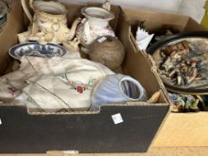 Collection of dinner and tea ware by Minton, Villeroy & Boch and a box containing resin animal
