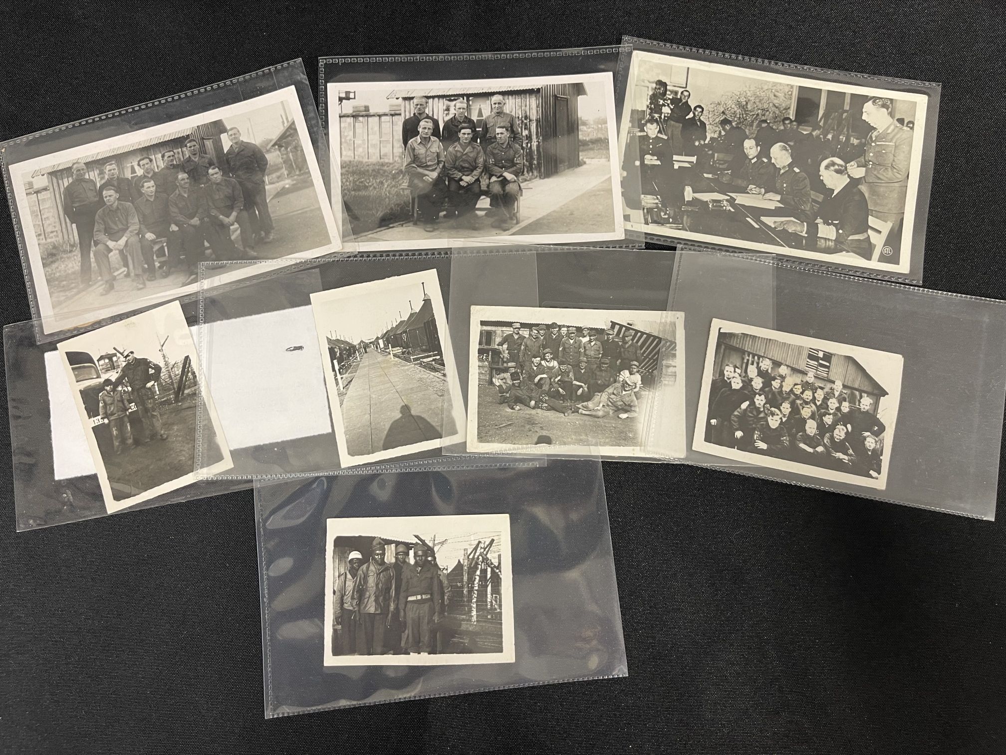 Wartime photographs depicting German prisoners of war at Hill Camp, Prisoner of War Camp No. 658