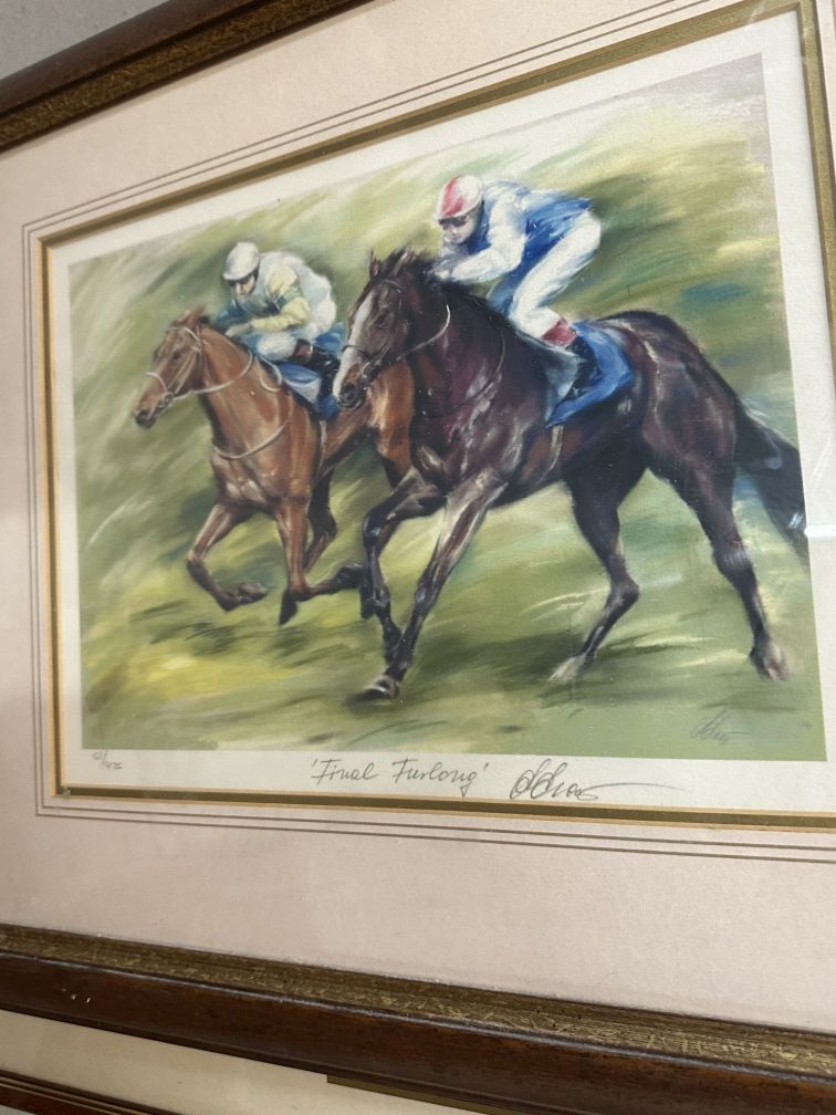 Large selection of horse racing limited edition prints, includes 'Lester Piggott' tribute, ' - Image 2 of 3