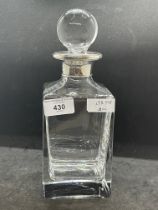 Hallmarked Silver: 20th cent. Collar whisky decanter, hallmarked Birmingham.