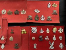 Militaria: Early badges, WWI-WWII and later, regiments include Flint & Denbigh Yeomanry