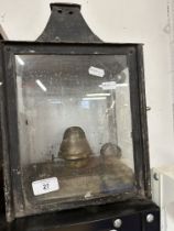 19th cent. Wall mounted oil lamp.