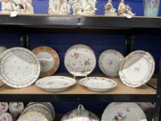 Continental Ceramics: Late 18th/19th cent. Paris porcelain plates, including Dihl et Duerhard