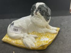 Continental Ceramics: Meissen Japanese Chin, high fired enamel black & white, seated