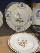 Continental Ceramics: Tournai plates c1770, with moulded rims, one painted in blue