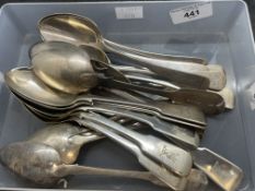 Hallmarked Silver: Harlequin collection of dessert spoons, Sarah and John Blake x 4, George