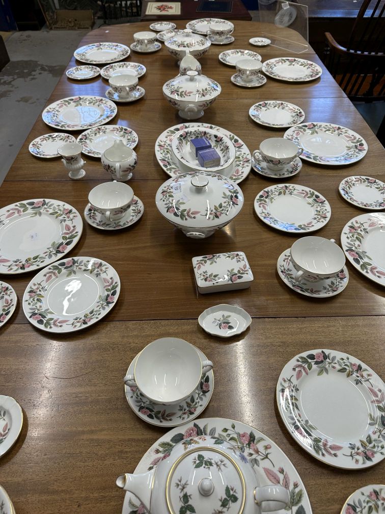19th cent. Mahogany demi lune dining and centre table, square reeded legs, spade feet, plus two - Image 2 of 3