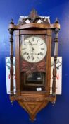 Late 19th/early 20th cent. Kay and Comp of Worcester wall clock. Dial 8ins. total 36ins.