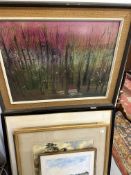 A selection of watercolours including coastal scenes, rural pasttimes, woodland and still life. Plus