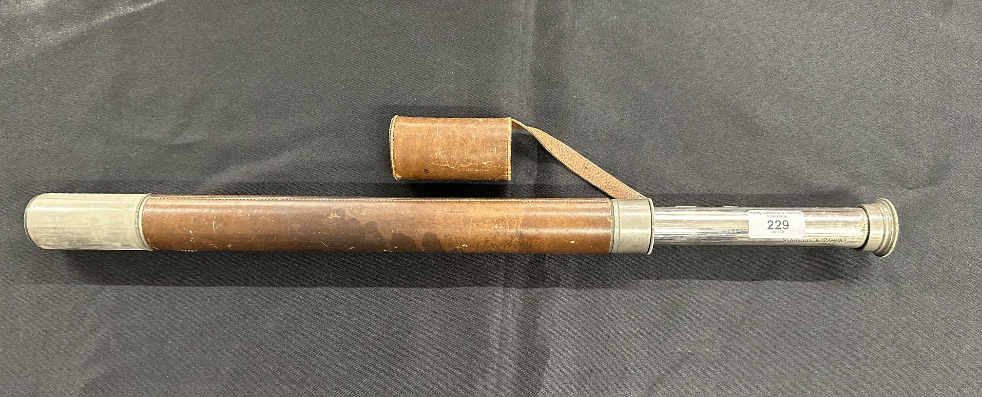 Scientific Instruments: Negretti and Zambra single draw telescope dated 1892 and 104.