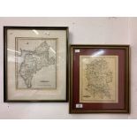 Maps: Late 19th cent. Map of Cumberland. 12ins. x 10ins. Map of Wiltshire. 11ins. x 9ins. (2)