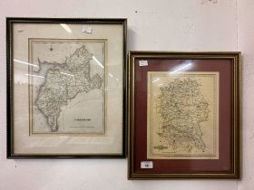 Maps: Late 19th cent. Map of Cumberland. 12ins. x 10ins. Map of Wiltshire. 11ins. x 9ins. (2)