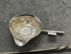 Silver: Regency Shell pattern caddy spoon Scottish mark, possibly Wilkie Dundee, with town mark an