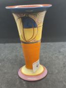 Clarice Cliff: Art Deco trumpet shape Fantastique melon vase, pattern No. 280. 6ins.