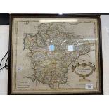 17th cent. Robert Morden hand coloured Map of Devonshire sold by Abel Swale Awnsham and John
