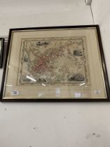 Unnamed Map of Exeter (street plan), coloured, framed and glazed. 14ins. x 10½ins. 19th century