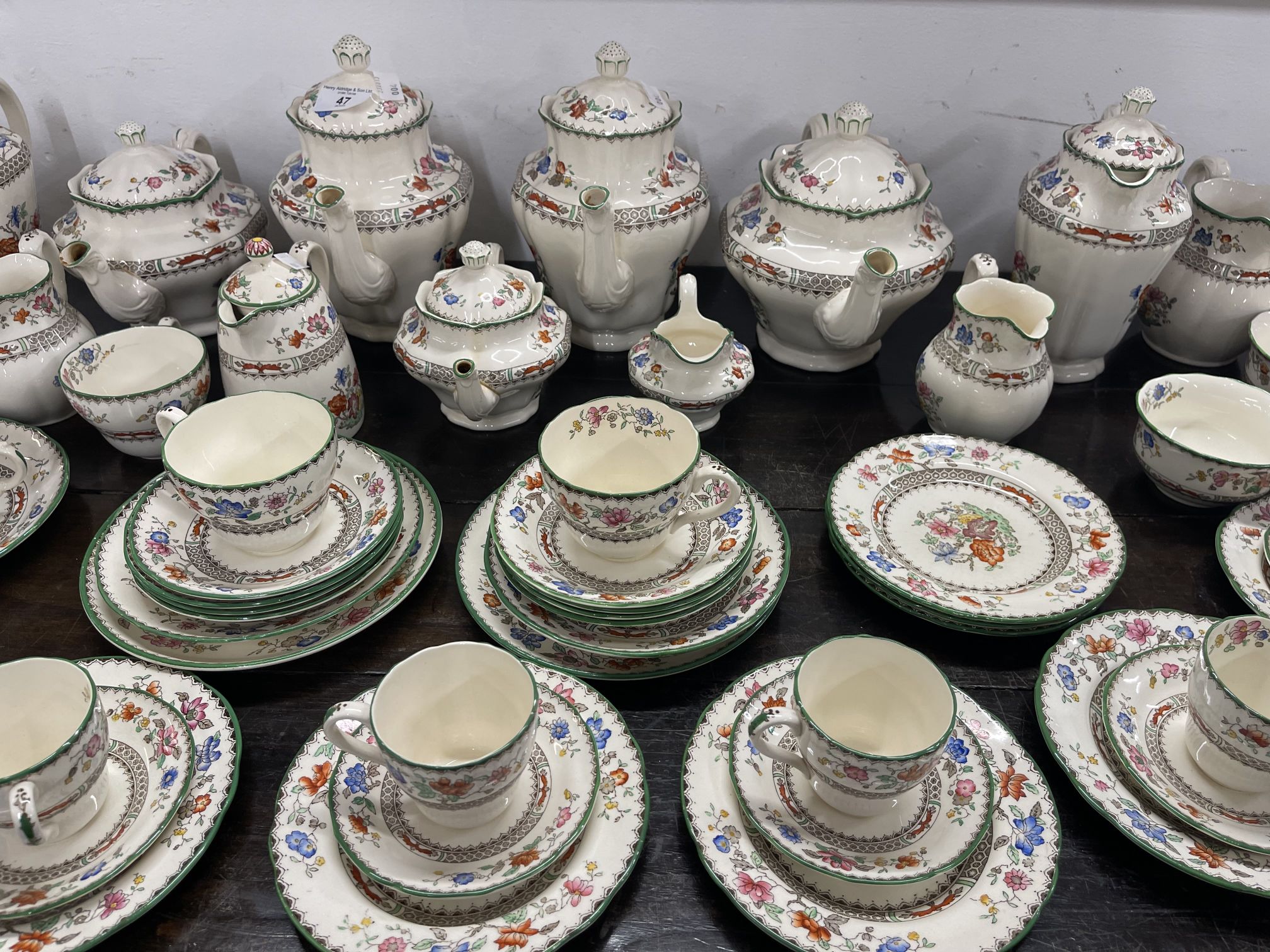 Copeland Spode 'Chinese Rose' tea service comprising plates (6½ins) x 13, coffee cups x 10, - Image 3 of 4