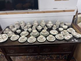 Copeland Spode 'Chinese Rose' tea service comprising plates (6½ins) x 13, coffee cups x 10,