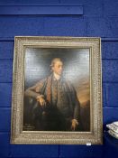 Oilograph of George Earl of Winchilica and Nottingham 1771, elaborate frame. 31ins. x 25ins. Two