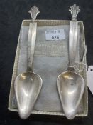 Continental Silver Georg Jensen grapefruit spoons with acanthus leaf finials 1915-27 mark,