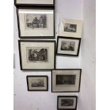 19th cent. and later engravings and etchings to include Bourne, maritime, etc.