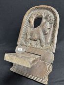 Attributed to Paul Gauguin: Treen carving featuring a stylised gorilla, signed.