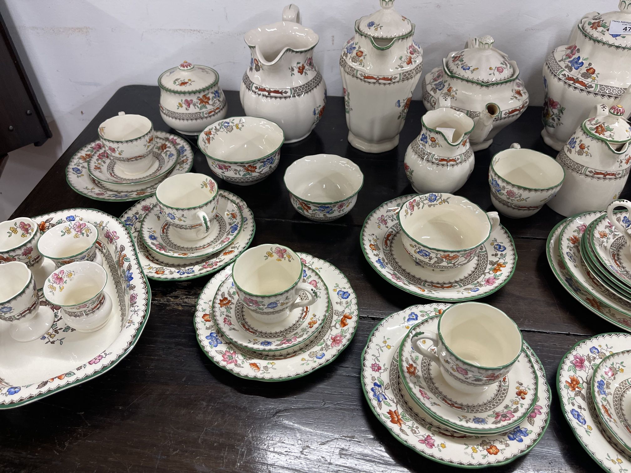 Copeland Spode 'Chinese Rose' tea service comprising plates (6½ins) x 13, coffee cups x 10, - Image 4 of 4