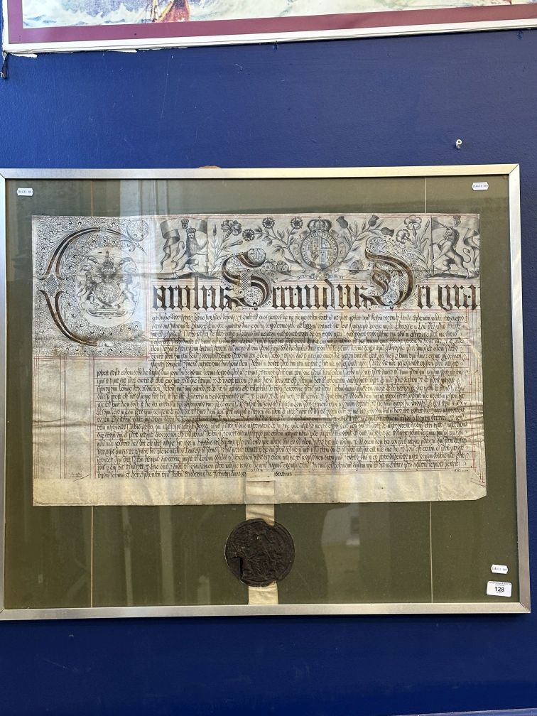 Ephemera/Deeds: Charles II illustrated Deed of Recovery of Lands