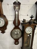 19th cent. Mahogany inlaid banjo barometer signed J. Berry Soho.