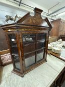 Late 18th/early 19th cent. Dutch marquetry inlaid hanging display cupboard. 26ins. x 29ins. x 7½