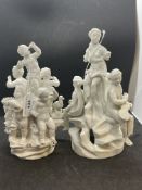 Continental Ceramics: White glazed Tournai figure group of musicians c1765-70, modelled